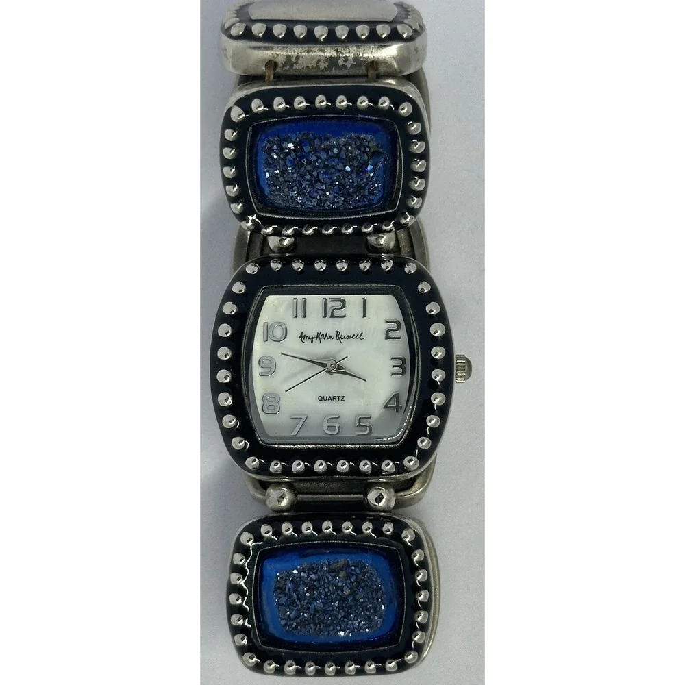 Amy Kahn Russell‎ Watch New Battery Mother of Pearl Stretch Bracelet Watch 6.5